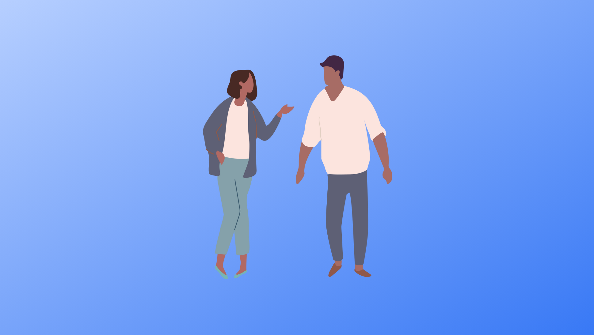 5 Questions to Ask Your Child to Help Them Find College and Career Fit - illustration of man and woman talking