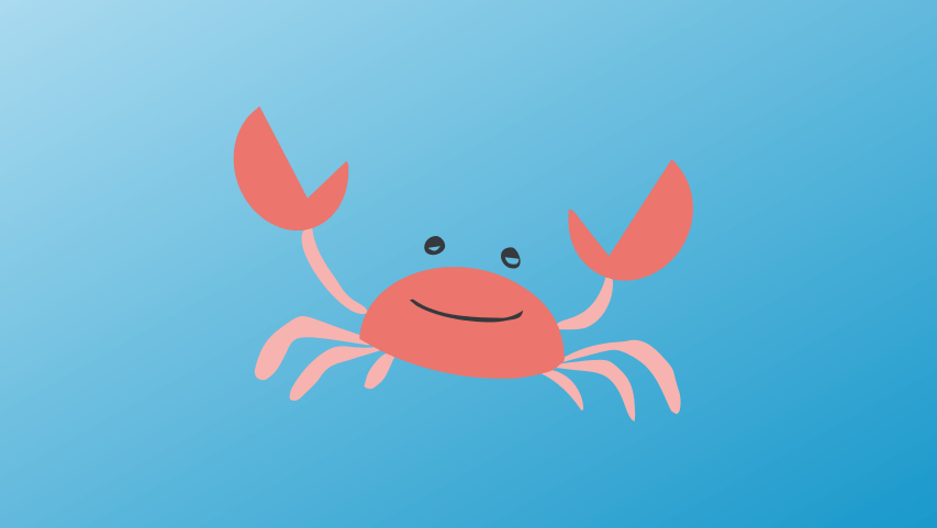 pink crab smiling with both claws in the air - 5 Ways to Make the Most of Your Summer (for Students) 