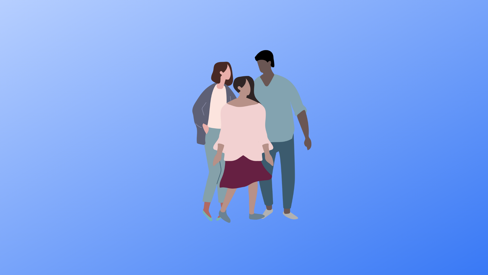 College Decision Day! Parents, Don't Be Afraid to Let Go - illustration of 3 family members