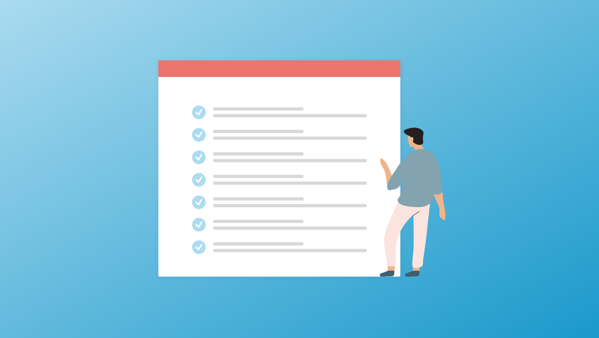 College and Career Planning Checklist for 12th Graders - illustration of person looking at list of to-dos for college