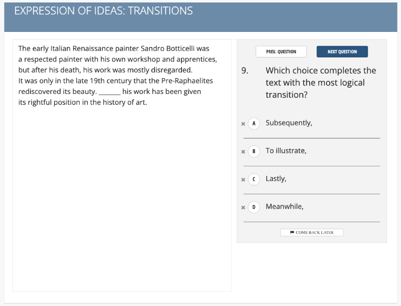 Digital SAT ReadingWriting Section Example 4