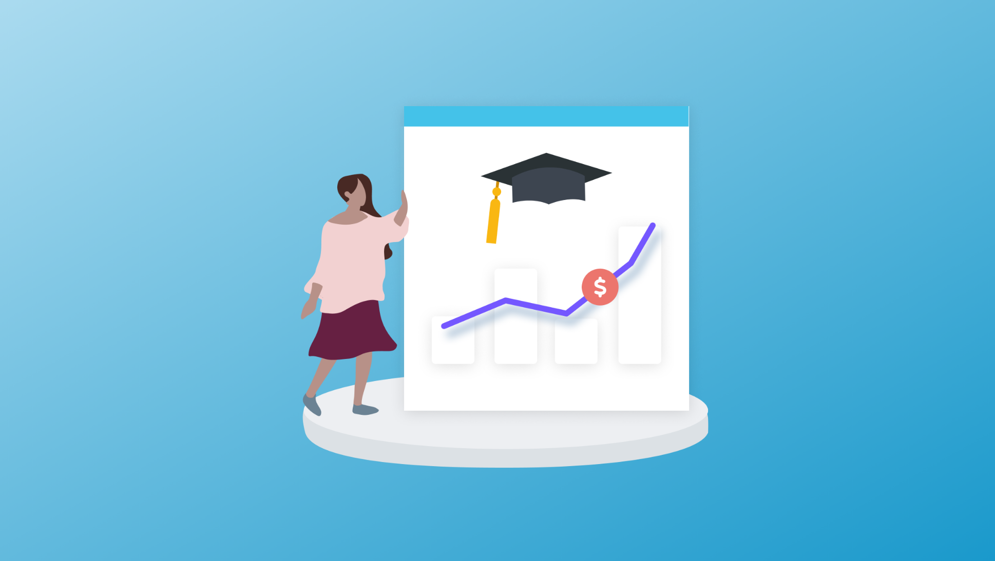 FAFSA & CSS Profile: Guide to Understanding Financial Aid - illustration of student looking at financial aid letter