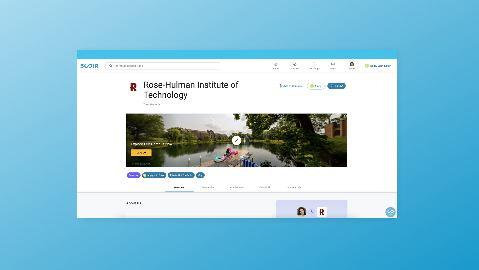 Finding a College That's a Good Fit for Your Academic Needs - Scoir college profile example
