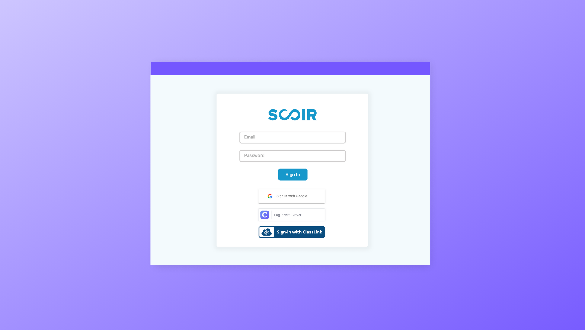 For Counselors: ClassLink Rostering & SSO - illustration of sign in process for Scoir with SSO options
