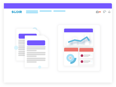Scoir for counselors - illustration of reporting dashboard for counselors and high school admin in Scoir