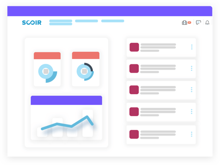 Scoir for counselors - illustration of reporting for counselors and high school admin in Scoir