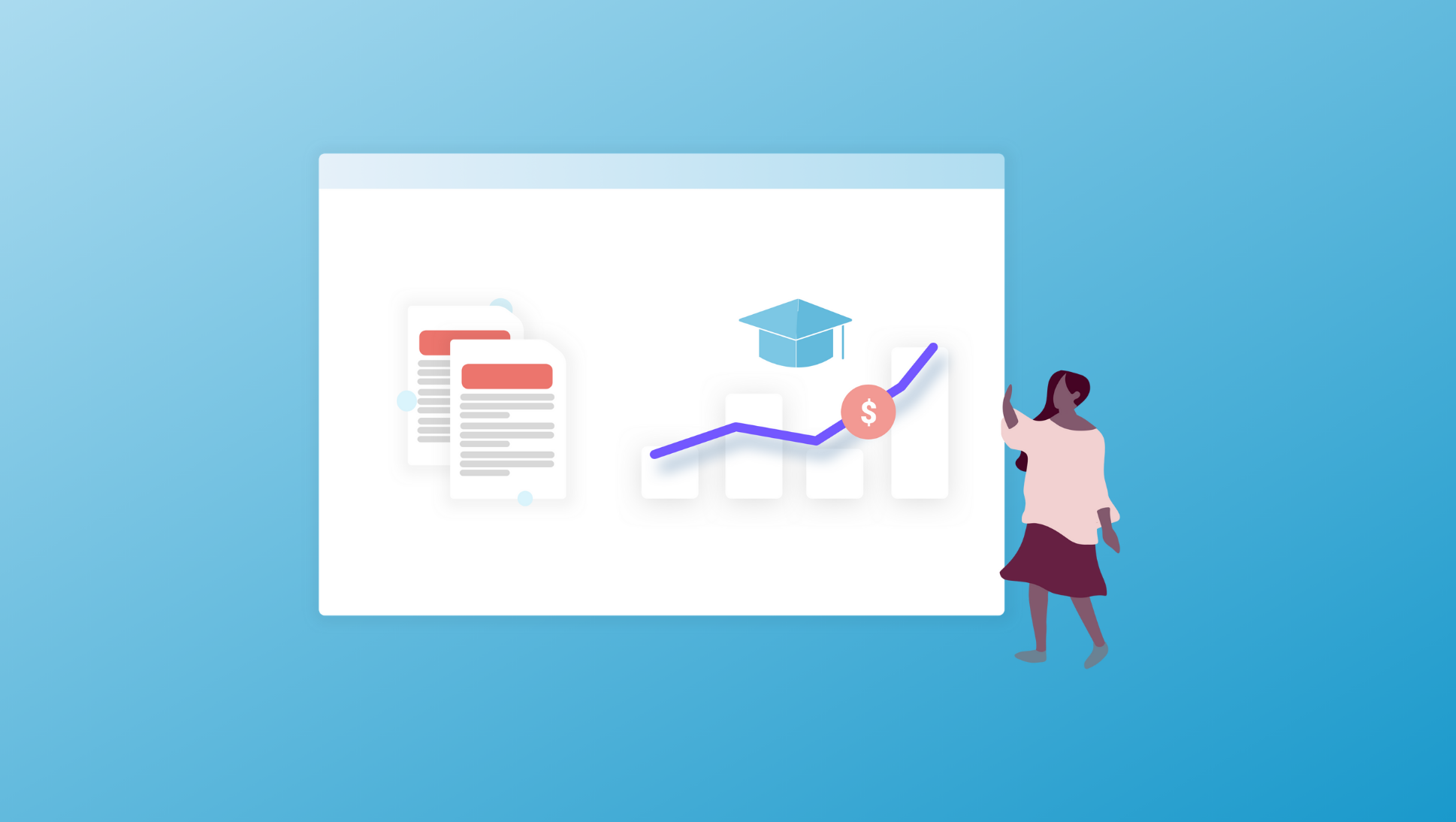 illustration of person looking at financial aid information online - Inside the Financial Aid Process: A Guide for Students and Parents