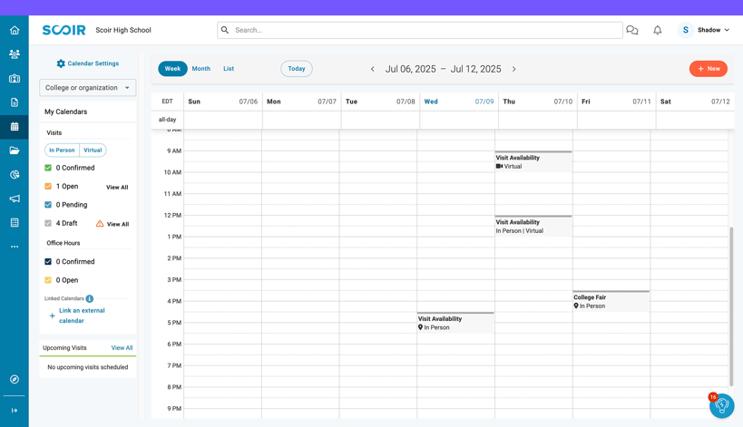 Scheduling Visit Availability 