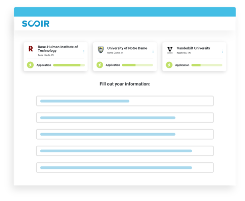 Scoir for counselors - illustration of applying with Scoir for students