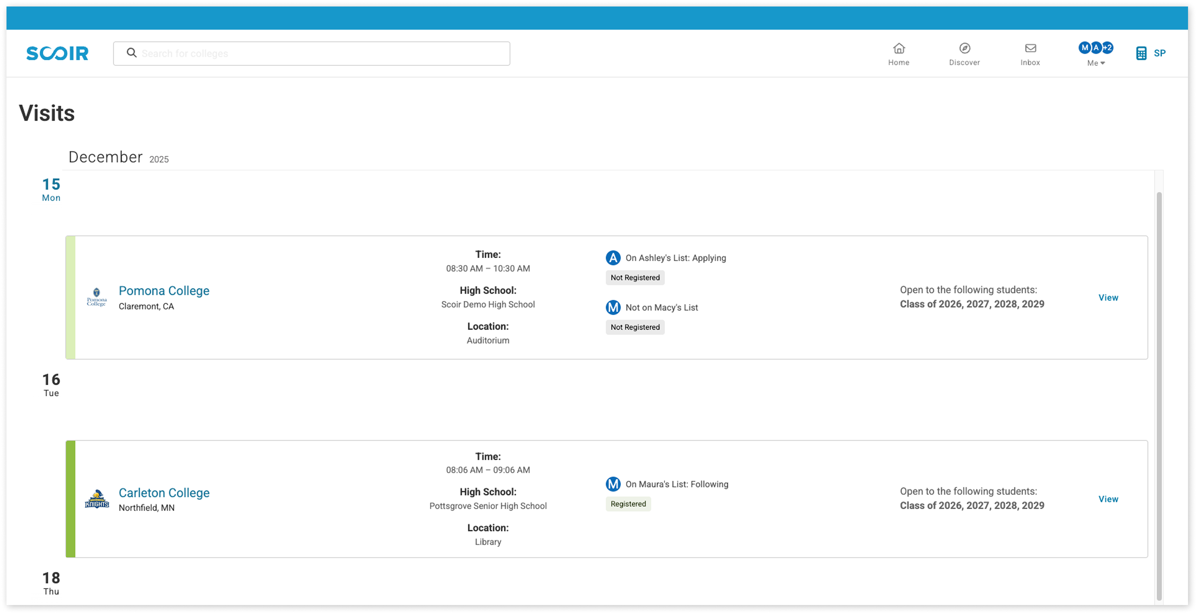 Parent Visit Visibility (See All)