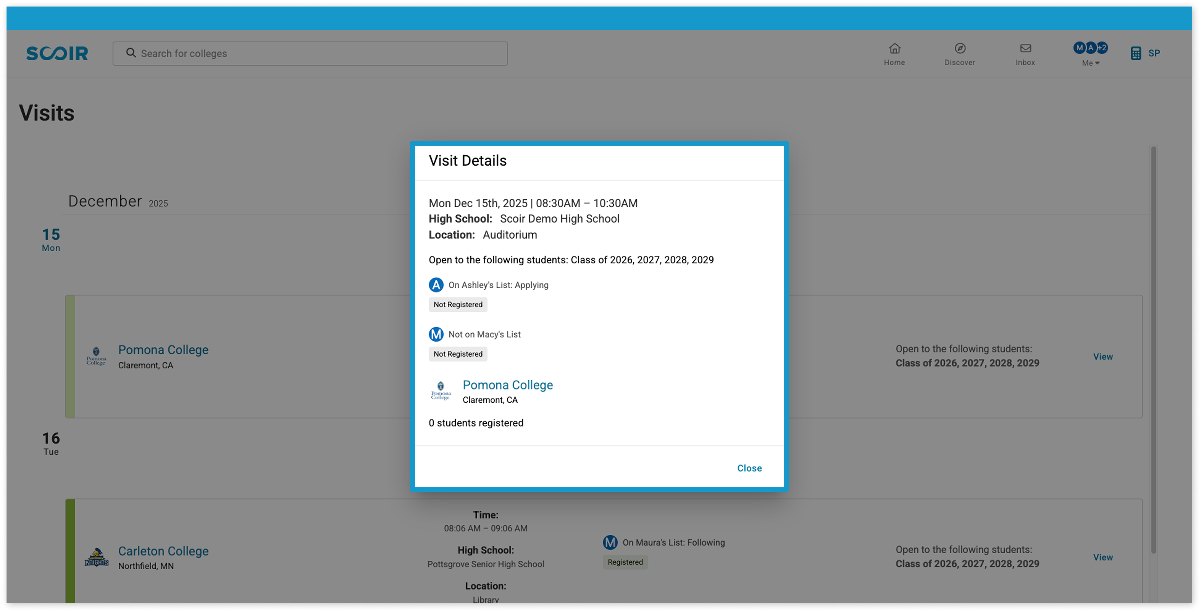 Parent Visit Visibility (Visit Details)