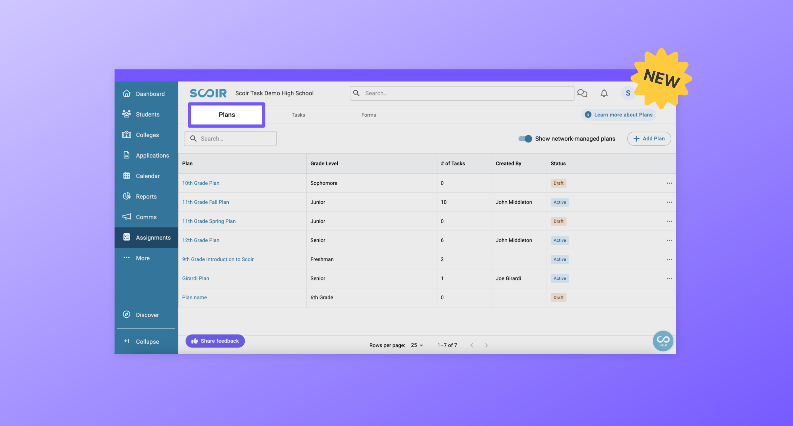 image of Plans for Tasks in Scoir - For Counselors: Plans for Recurring Tasks