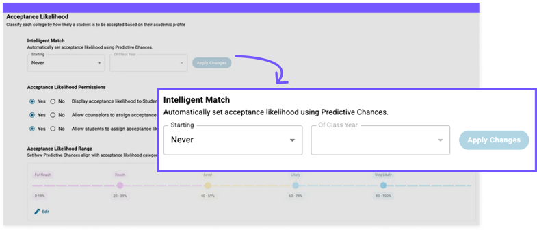 Scoir AI Intelligence Match setting [zoom] - Screenshot