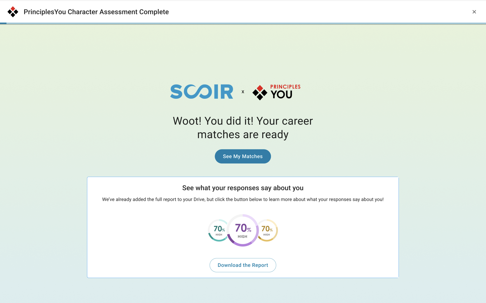 completing the assessment