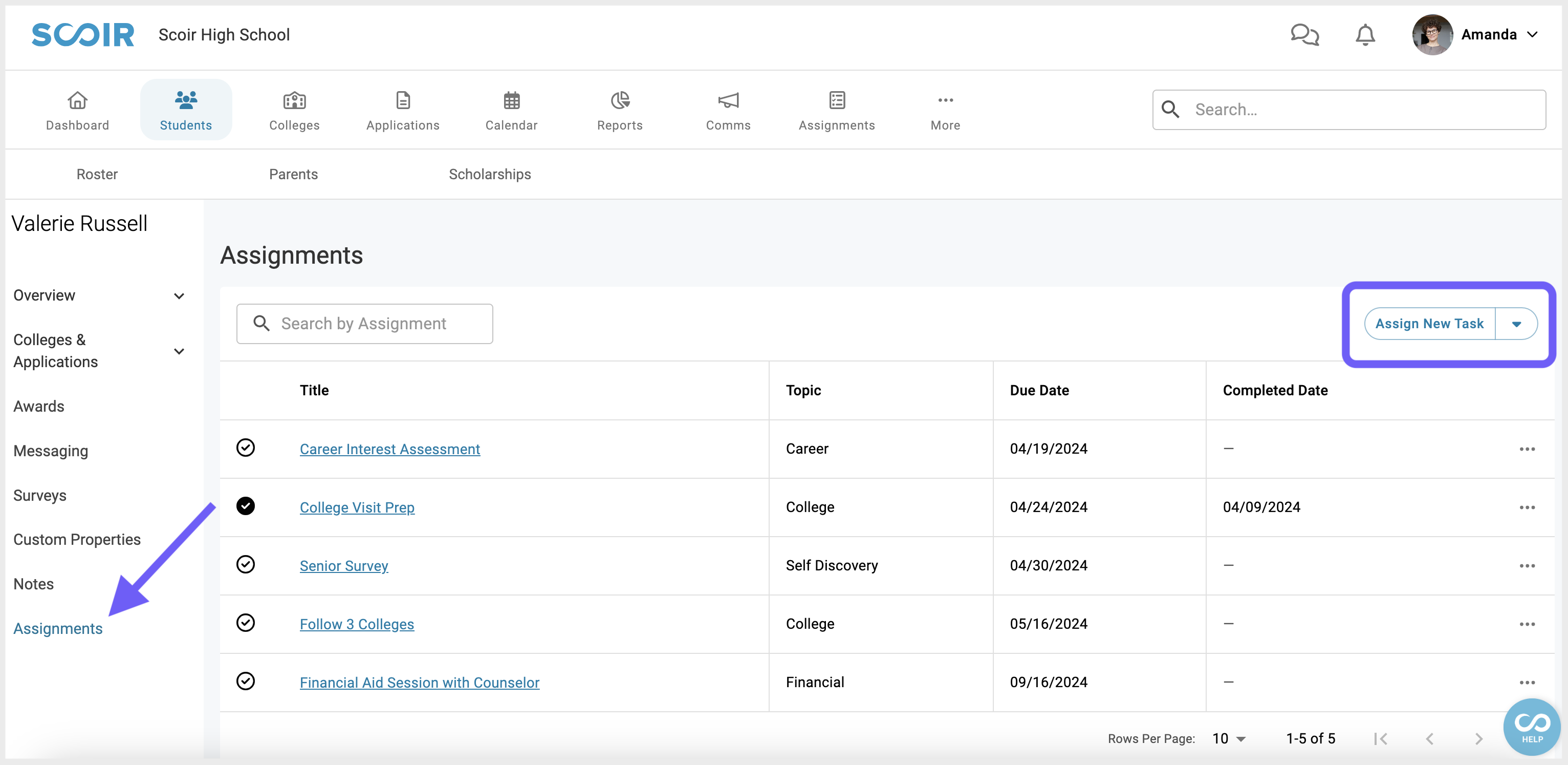 Assign new tasks