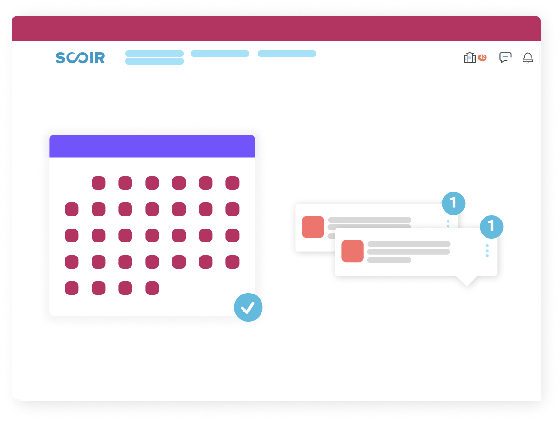 illustration of calendar and messages