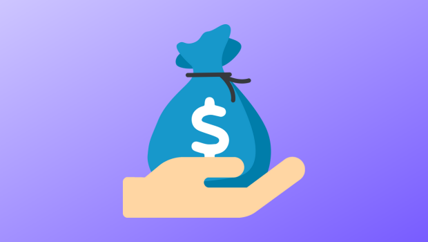 Graphic of hand holding a bag with the USD symbol on it - Your Guide to Merit Scholarships