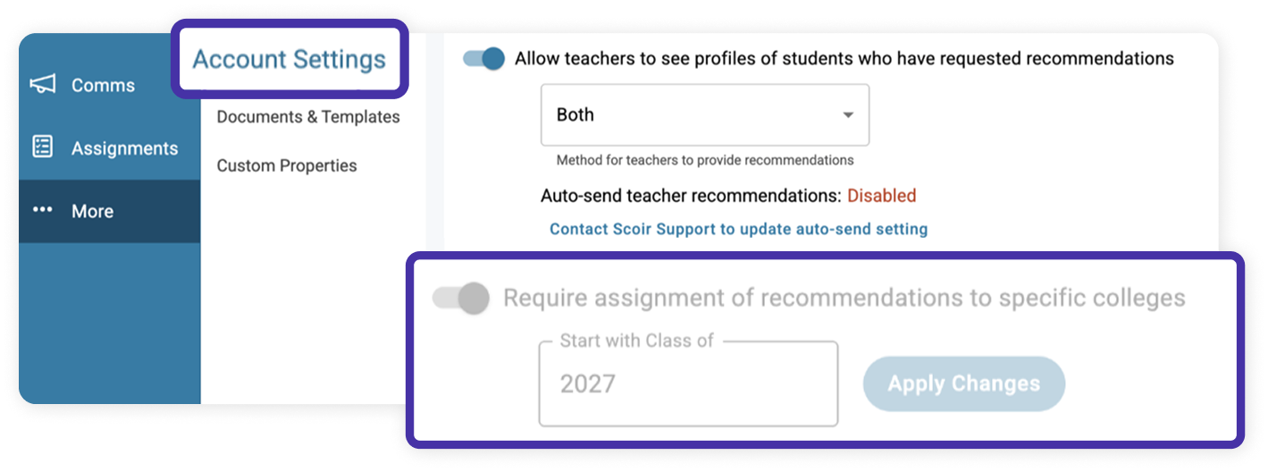 assigning and sending teacher requests