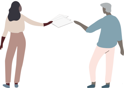 handing papers