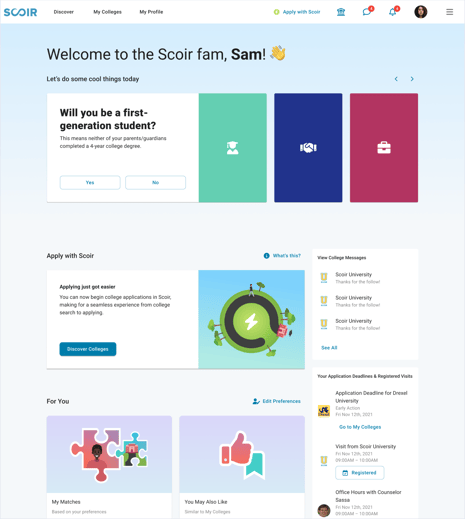 Welcome to the Scoir fam, Sam!
