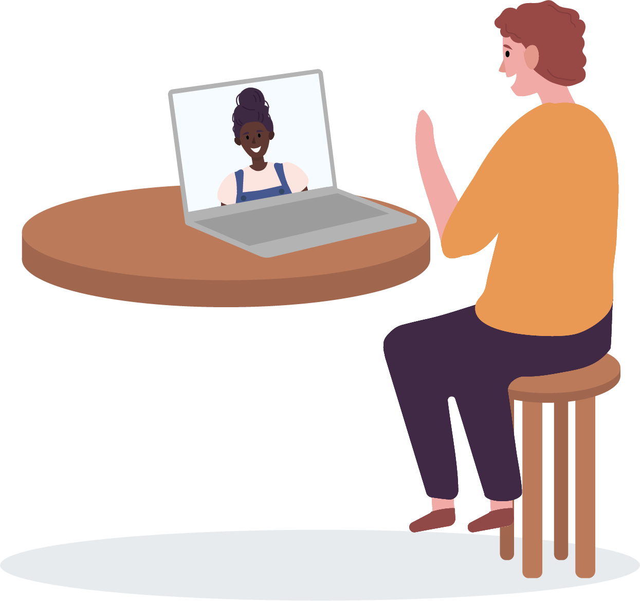 New Jersey College and Career Readiness - New Jersey NJSLS-CLKS requirements - illustration of student talking to counselor on a video call