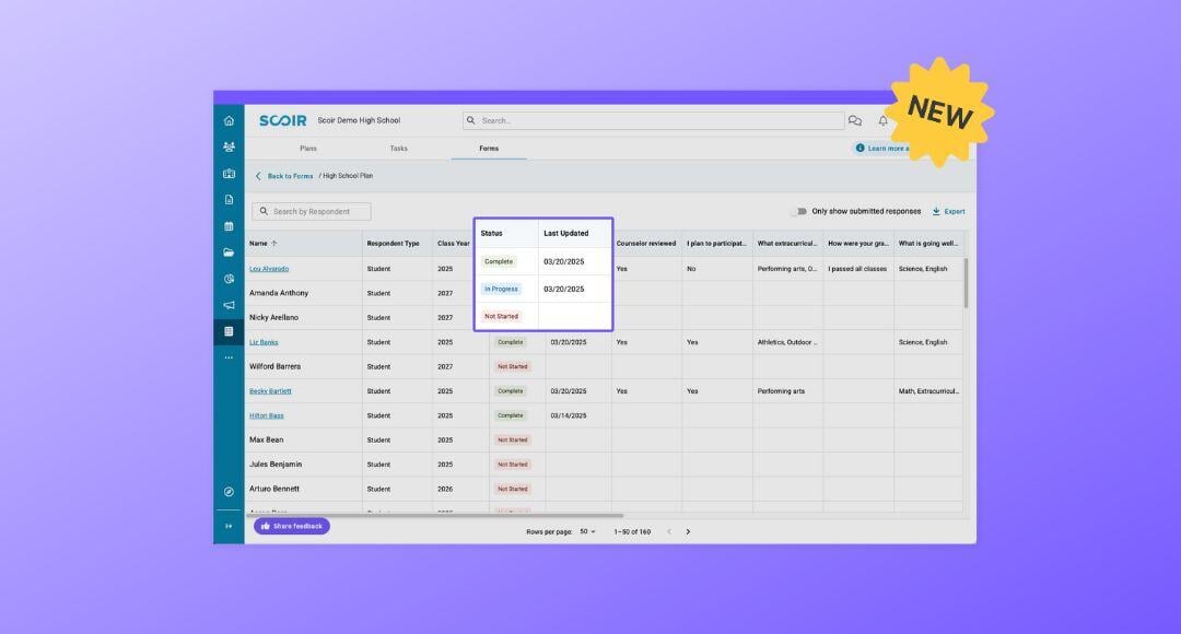 For Counselors: View Form Response Status + Duplicate Forms & Tasks