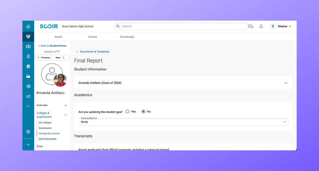 For Counselors: Final Report Updates