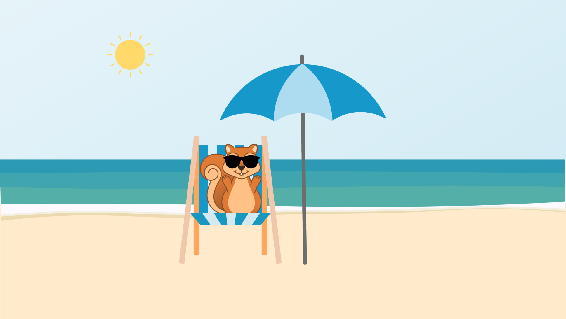 For Students: Summer of Discovery! - elle the squirrel sitting on beach chair