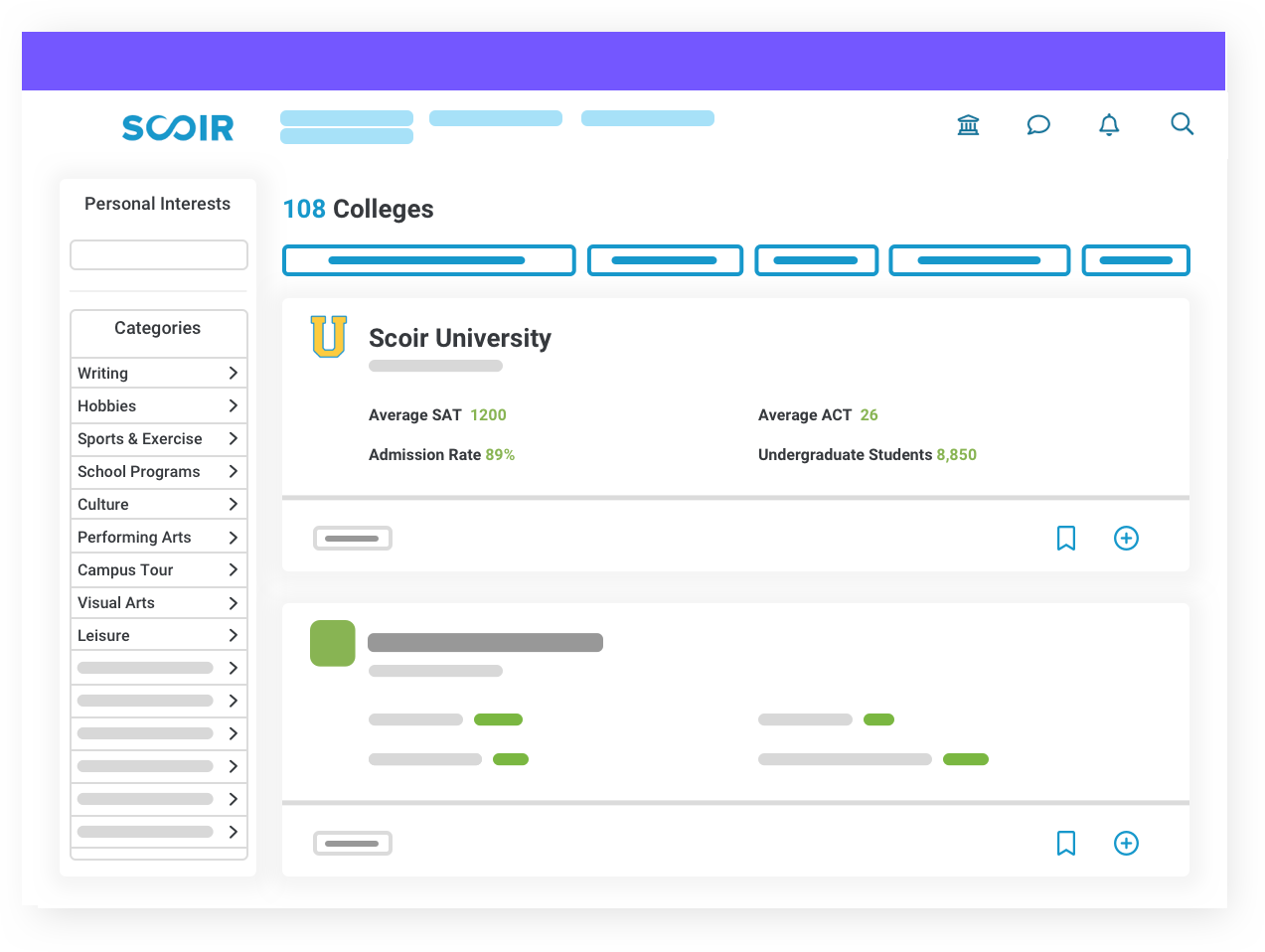 college search and discovery in Scoir illustration - college readiness in Scoir