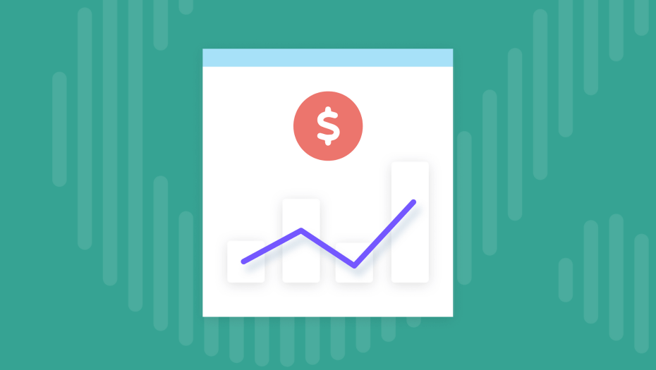 Navigating Higher Education Budgeting Amid the Changing Admissions Landscape - illustration of graph with dollar sign above it with podcast design behind it