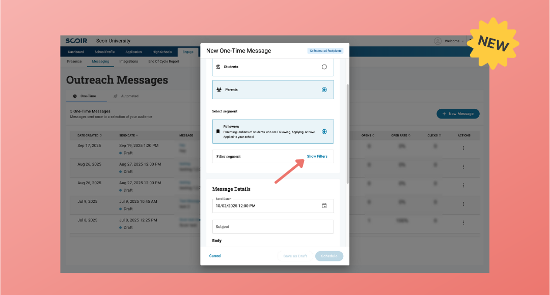 For Colleges: Parent/Guardian Messaging Filters