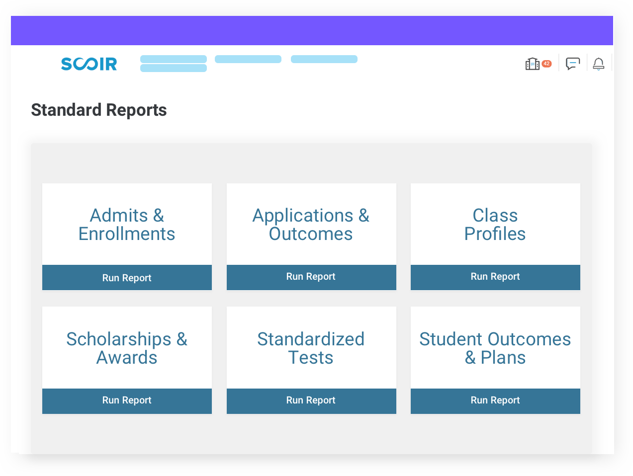 Standard Reports in Scoir illustration