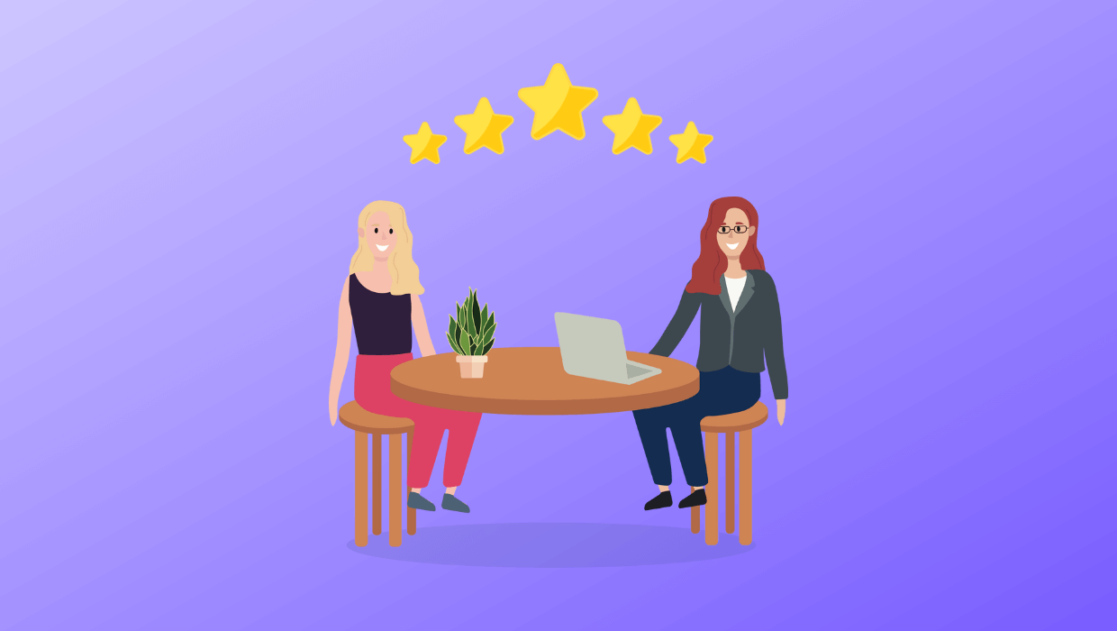 What Counselors Love About Scoir - counselor and student sitting at desk with 5 stars above them