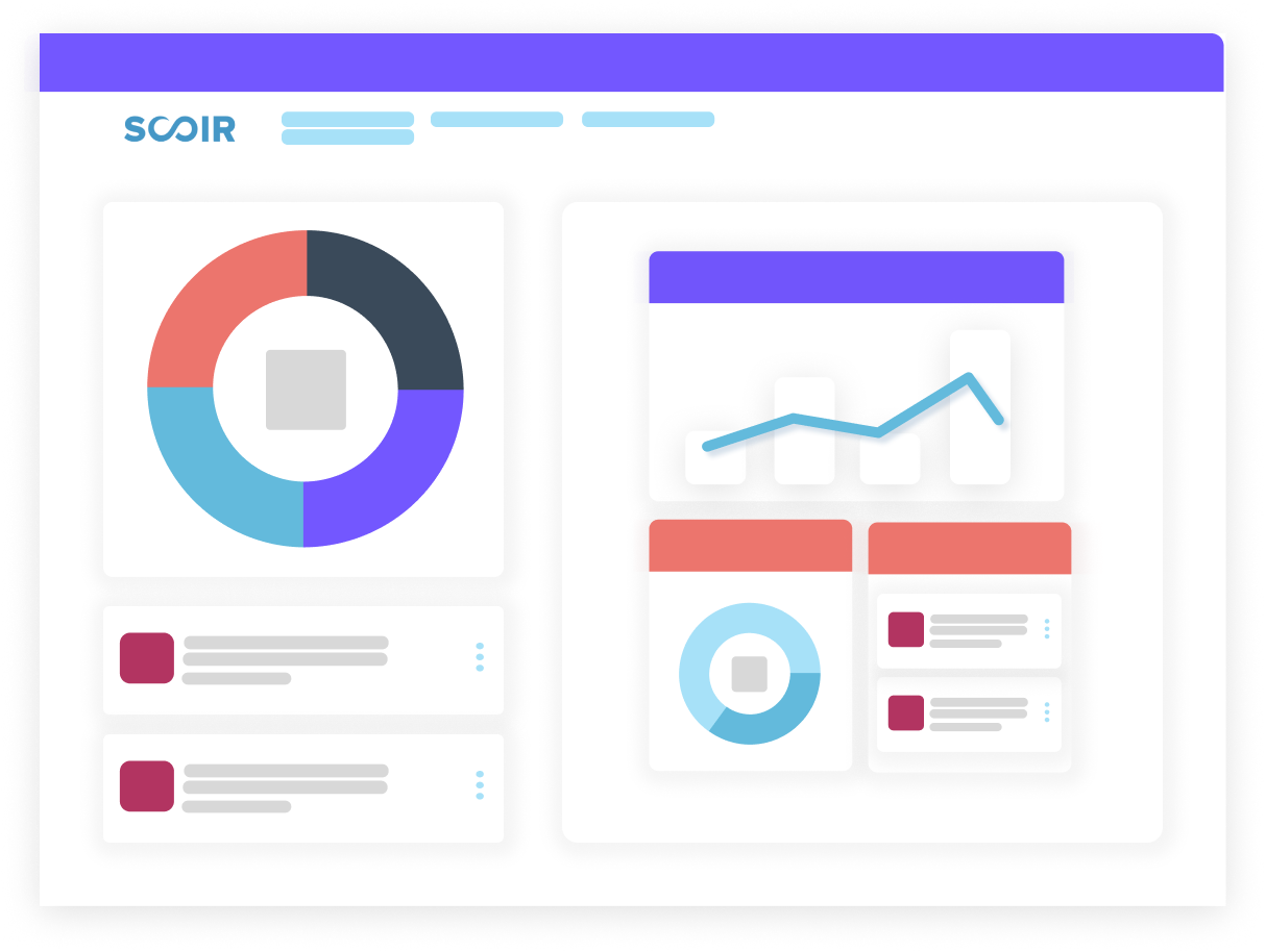 discover and manage careers in Scoir - illustration of various charts in Scoir