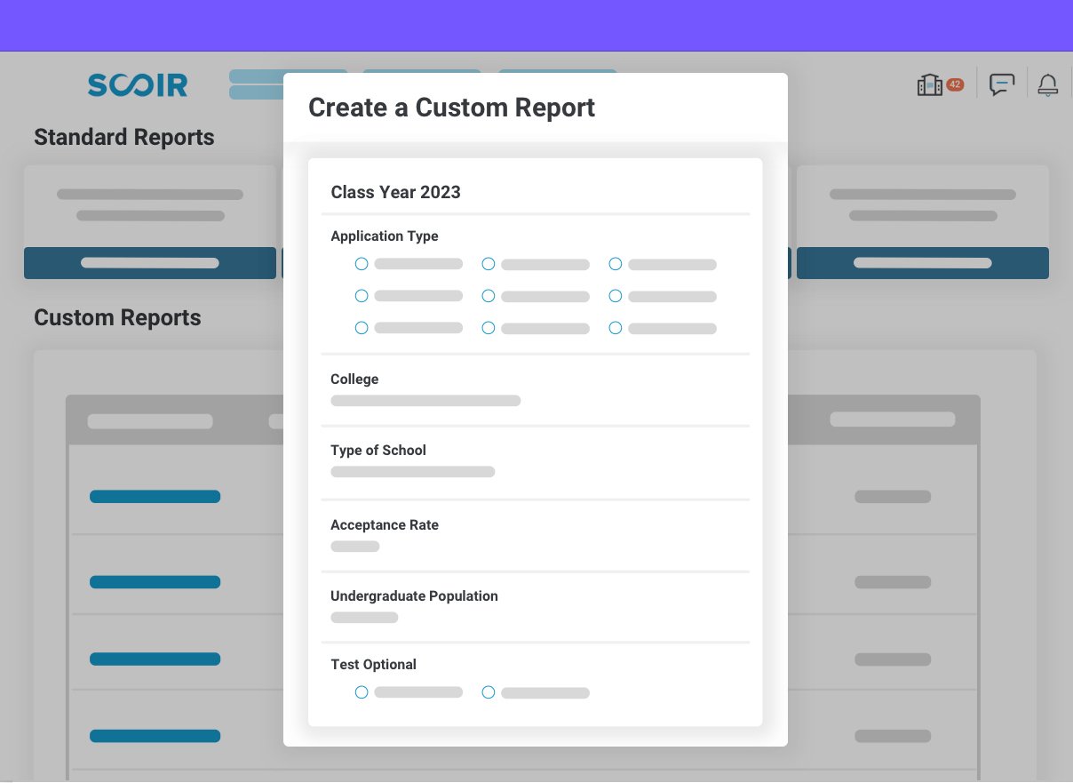 custom report in Scoir illustration