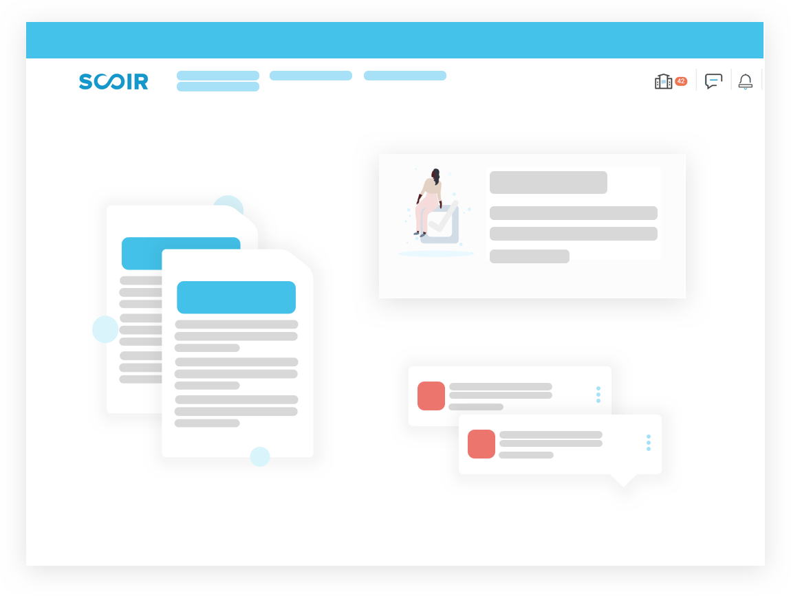 illustration of documents together